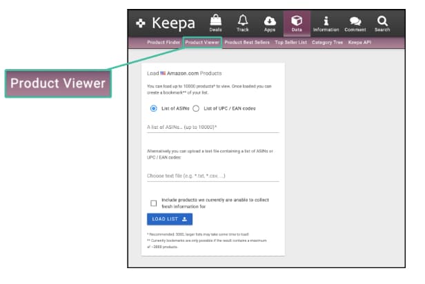 Keepa product viewer