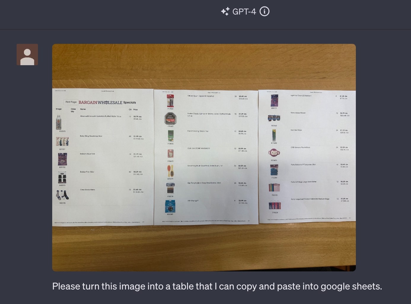 Turn product manifests into sortable data in gpt-v Turn product manifests into sortable data in gpt-v