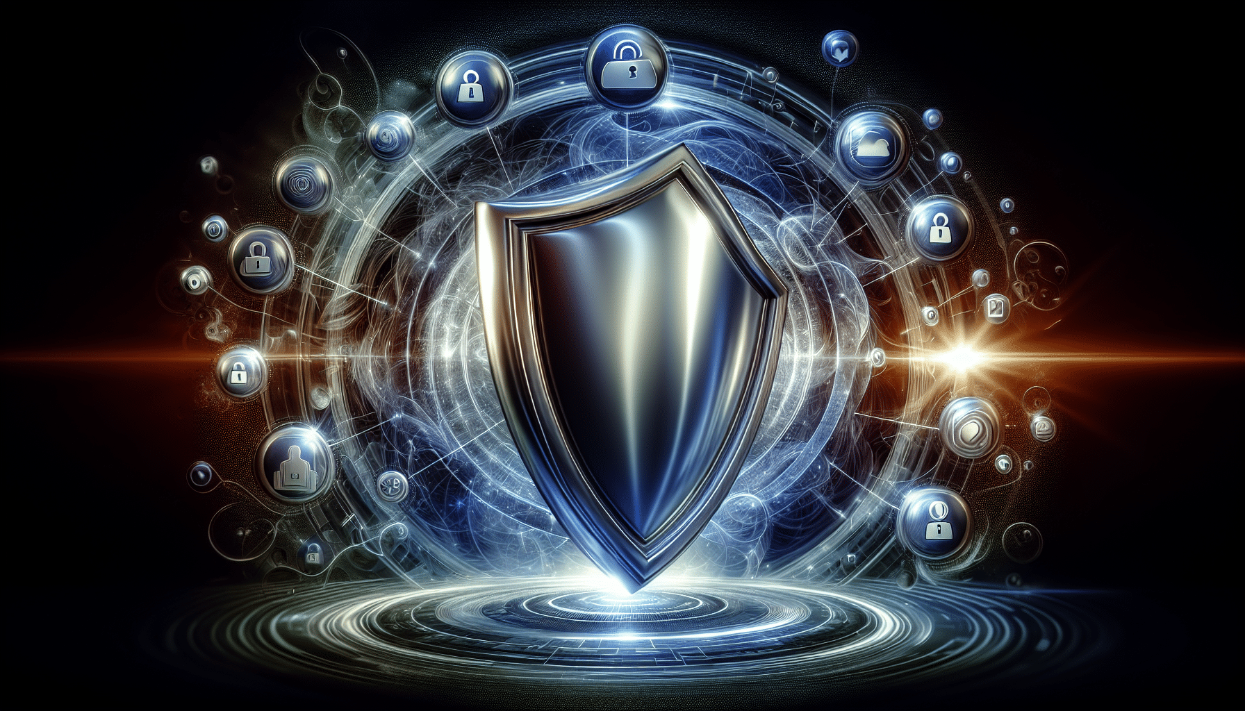 Illustration of a shield protecting privacy on social media