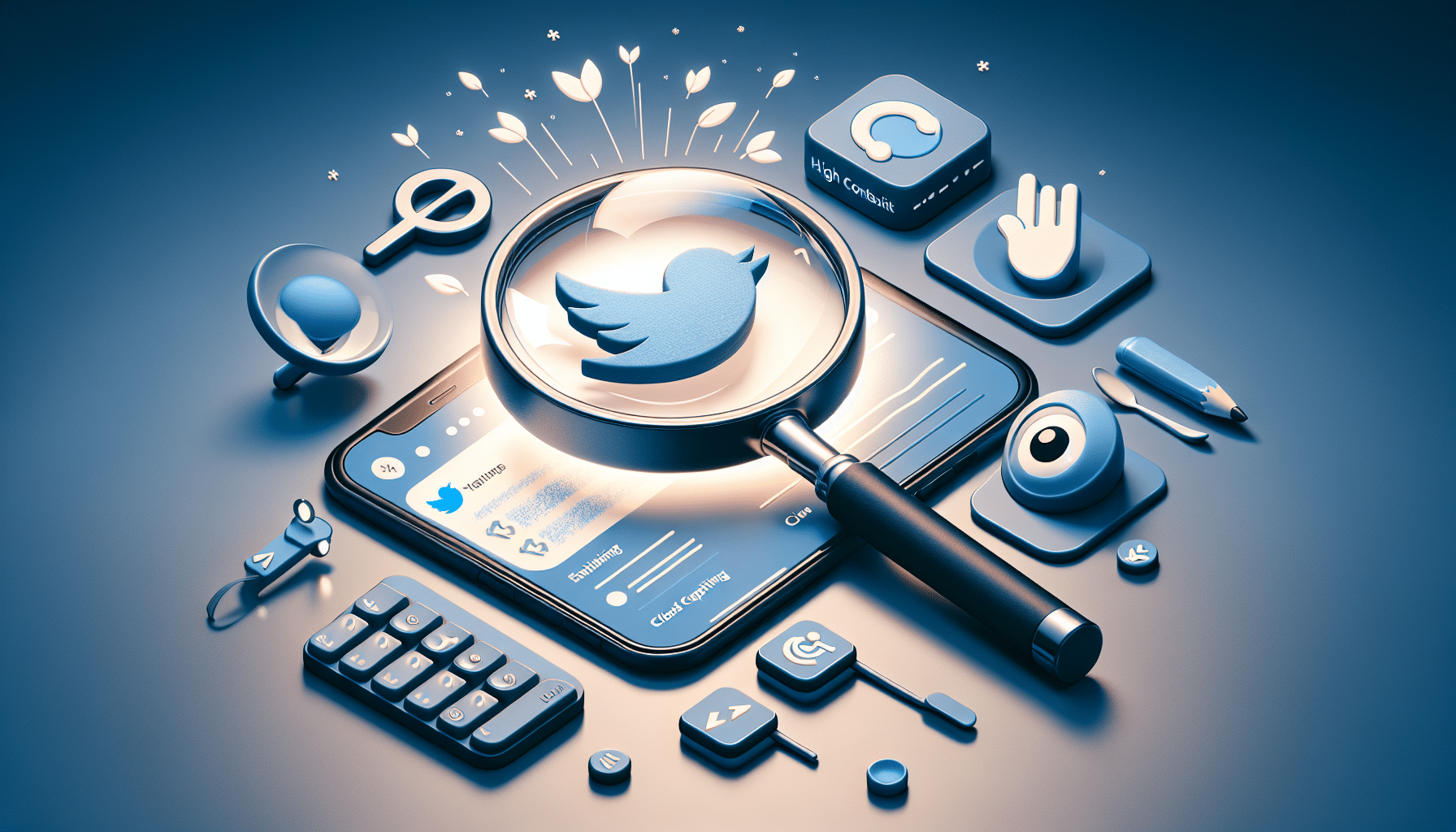 Illustration of accessibility features for exploring Twitter content