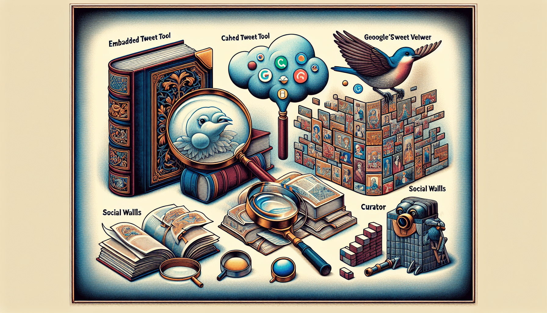 Illustration of various Twitter viewer tools